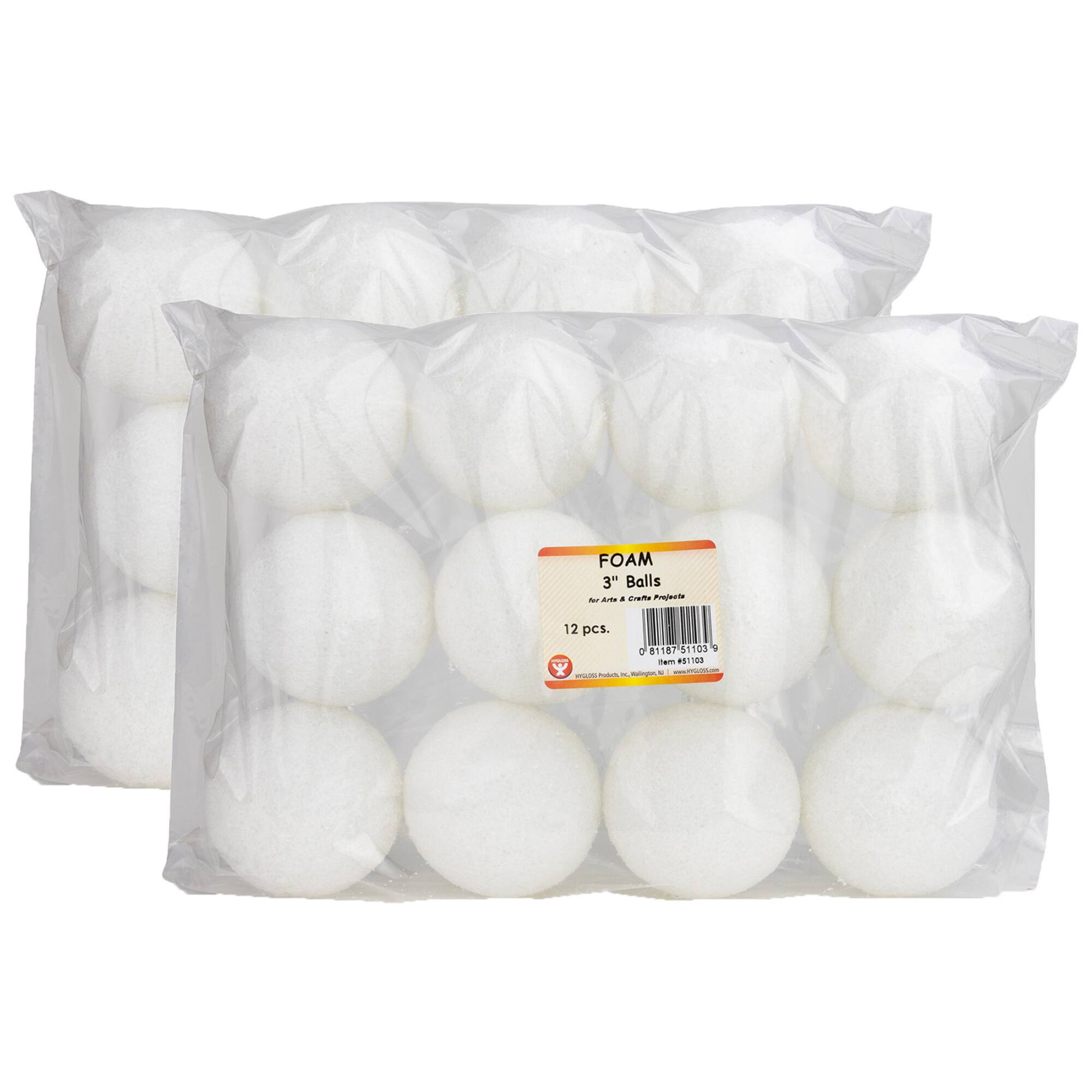 Hygloss® 3" Craft Foam Balls, 2 Packs of 12